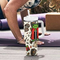 Funny Cartoon Knight Frog Tumbler With Handle Medieval Mood Meme