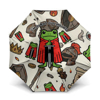 Funny Cartoon Knight Frog Umbrella Medieval Mood Meme