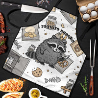 I Require Snacks Raccoon Apron Cute Bandit Raccoon Chaos with a Knife