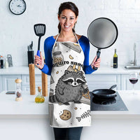 I Require Snacks Raccoon Apron Cute Bandit Raccoon Chaos with a Knife