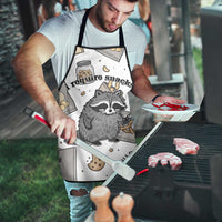 I Require Snacks Raccoon Apron Cute Bandit Raccoon Chaos with a Knife