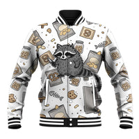 I Require Snacks Raccoon Baseball Jacket Cute Bandit Raccoon Chaos with a Knife