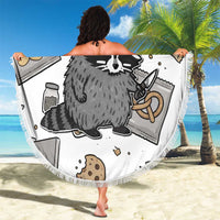 I Require Snacks Raccoon Beach Blanket Cute Bandit Raccoon Chaos with a Knife
