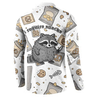 I Require Snacks Raccoon Button Sweatshirt Cute Bandit Raccoon Chaos with a Knife