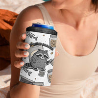 I Require Snacks Raccoon 4 in 1 Can Cooler Tumbler Cute Bandit Raccoon Chaos with a Knife