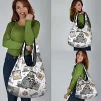 I Require Snacks Raccoon Grocery Bag Cute Bandit Raccoon Chaos with a Knife