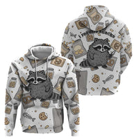 I Require Snacks Raccoon Hoodie Cute Bandit Raccoon Chaos with a Knife