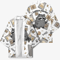 I Require Snacks Raccoon Kimono Cute Bandit Raccoon Chaos with a Knife