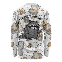 I Require Snacks Raccoon Long Sleeve Shirt Cute Bandit Raccoon Chaos with a Knife