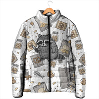 I Require Snacks Raccoon Padded Jacket Cute Bandit Raccoon Chaos with a Knife