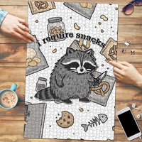I Require Snacks Raccoon Puzzle Cute Bandit Raccoon Chaos with a Knife