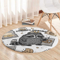 I Require Snacks Raccoon Round Carpet Cute Bandit Raccoon Chaos with a Knife