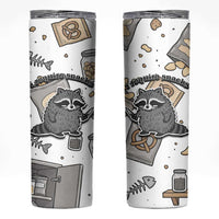 I Require Snacks Raccoon Skinny Tumbler Cute Bandit Raccoon Chaos with a Knife
