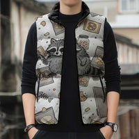 I Require Snacks Raccoon Sleeveless Puffer Jacket Cute Bandit Raccoon Chaos with a Knife