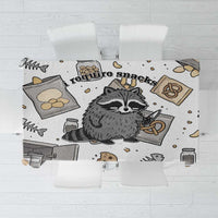 I Require Snacks Raccoon Tablecloth Cute Bandit Raccoon Chaos with a Knife