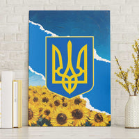 Ukraine Pride Canvas Wall Art Map, Flag & Tryzub with Sunflower Field Patriotic