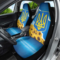 Ukraine Pride Car Seat Cover Map, Flag & Tryzub with Sunflower Field Patriotic