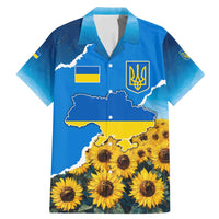 Ukraine Pride Family Matching Mermaid Dress and Hawaiian Shirt Map, Flag & Tryzub with Sunflower Field Patriotic