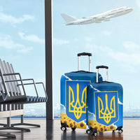 Ukraine Pride Luggage Cover Map, Flag & Tryzub with Sunflower Field Patriotic