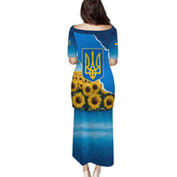 Ukraine Pride Puletasi Map, Flag & Tryzub with Sunflower Field Patriotic