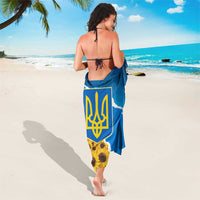 Ukraine Pride Sarong Map, Flag & Tryzub with Sunflower Field Patriotic