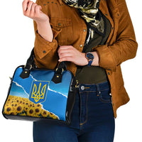 Ukraine Pride Shoulder Handbag Map, Flag & Tryzub with Sunflower Field Patriotic