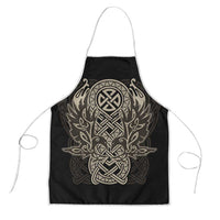 Celtic Trinity Knot Raven Emblem Apron Intricate Norse Tribal Knotwork Illustration