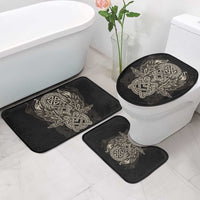 Celtic Trinity Knot Raven Emblem Bathroom Set Intricate Norse Tribal Knotwork Illustration