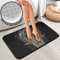 Celtic Trinity Knot Raven Emblem Bathroom Set Intricate Norse Tribal Knotwork Illustration