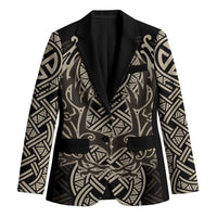 Celtic Trinity Knot Raven Emblem Blazer Intricate Norse Tribal Knotwork Illustration