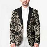 Celtic Trinity Knot Raven Emblem Blazer Intricate Norse Tribal Knotwork Illustration