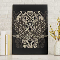 Celtic Trinity Knot Raven Emblem Canvas Wall Art Intricate Norse Tribal Knotwork Illustration