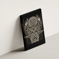 Celtic Trinity Knot Raven Emblem Canvas Wall Art Intricate Norse Tribal Knotwork Illustration