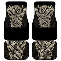 Celtic Trinity Knot Raven Emblem Car Mats Intricate Norse Tribal Knotwork Illustration