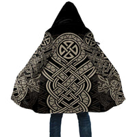 Celtic Trinity Knot Raven Emblem Cloak Intricate Norse Tribal Knotwork Illustration