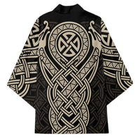 Celtic Trinity Knot Raven Emblem Kimono Intricate Norse Tribal Knotwork Illustration