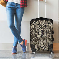 Celtic Trinity Knot Raven Emblem Luggage Cover Intricate Norse Tribal Knotwork Illustration