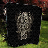 Celtic Trinity Knot Raven Emblem Quilt Intricate Norse Tribal Knotwork Illustration