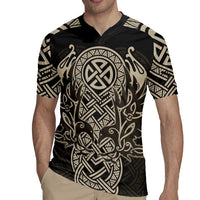 Celtic Trinity Knot Raven Emblem Rugby Jersey Intricate Norse Tribal Knotwork Illustration