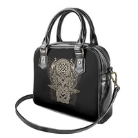Celtic Trinity Knot Raven Emblem Shoulder Handbag Intricate Norse Tribal Knotwork Illustration
