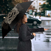 Celtic Trinity Knot Raven Emblem Umbrella Intricate Norse Tribal Knotwork Illustration