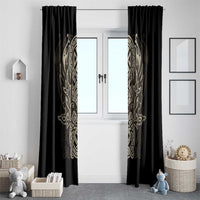 Celtic Trinity Knot Raven Emblem Window Curtain Intricate Norse Tribal Knotwork Illustration