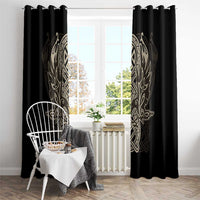 Celtic Trinity Knot Raven Emblem Window Curtain Intricate Norse Tribal Knotwork Illustration