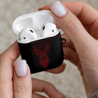 Viking Stag and Helm of Awe Symbol AirPods Case Glowing Norse Runic Tribal Illustration