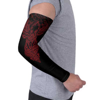 Viking Stag and Helm of Awe Symbol Arm Sleeves Glowing Norse Runic Tribal Illustration