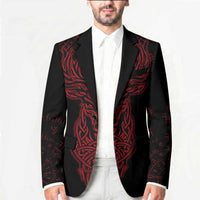 Viking Stag and Helm of Awe Symbol Blazer Glowing Norse Runic Tribal Illustration
