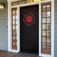Viking Stag and Helm of Awe Symbol Door Cover Glowing Norse Runic Tribal Illustration