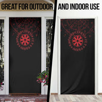 Viking Stag and Helm of Awe Symbol Door Cover Glowing Norse Runic Tribal Illustration