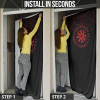 Viking Stag and Helm of Awe Symbol Door Cover Glowing Norse Runic Tribal Illustration