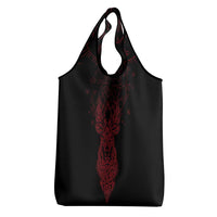 Viking Stag and Helm of Awe Symbol Grocery Bag Glowing Norse Runic Tribal Illustration